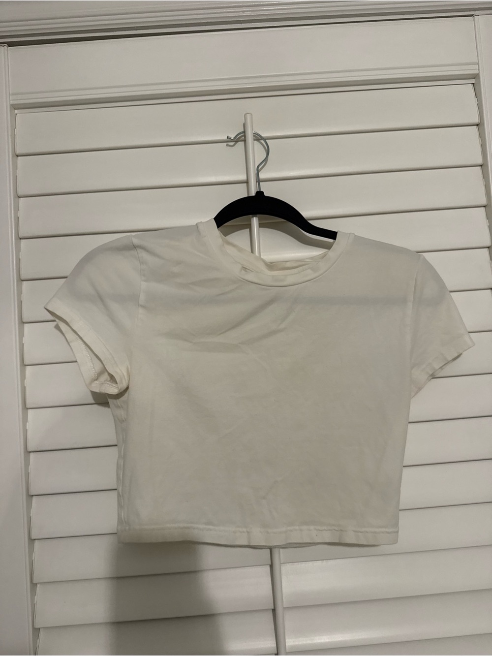 TNA White Cropped Crew Tee